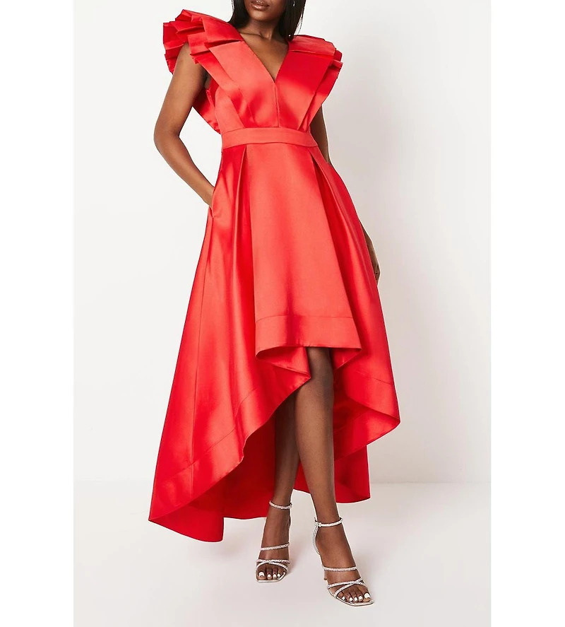 Coast Women's Frill Sleeve V Neck Midi Dress