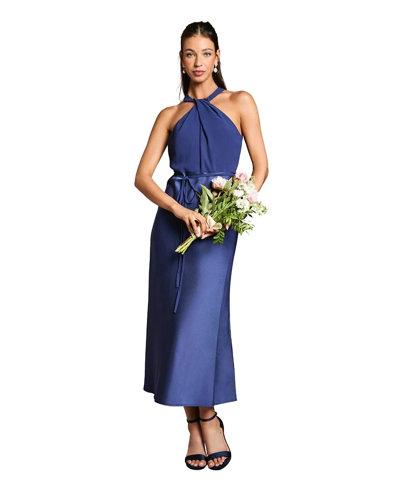 Oasis Women's Satin Halter Neck Bridesmaid Dress
