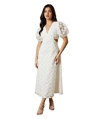 Oasis Textured Cutout Detail Midi Dress