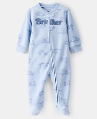 Carter's Baby Boys Fire Truck Zip-Up Sleep and Play Coverall