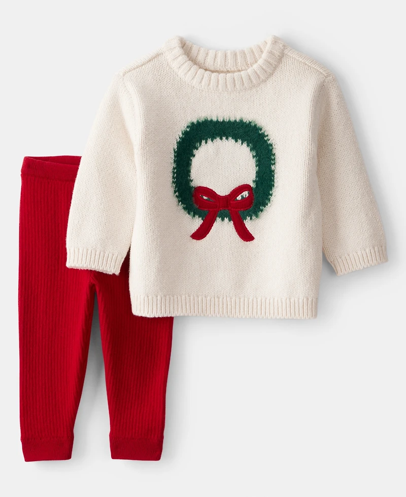 Carter's Baby Girls Long Sleeve Sweater and Pants, 2-Piece Set