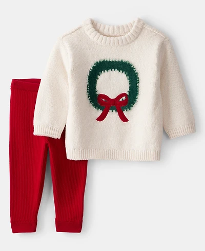 Carter's Baby Girls Long Sleeve Sweater and Pants, 2-Piece Set