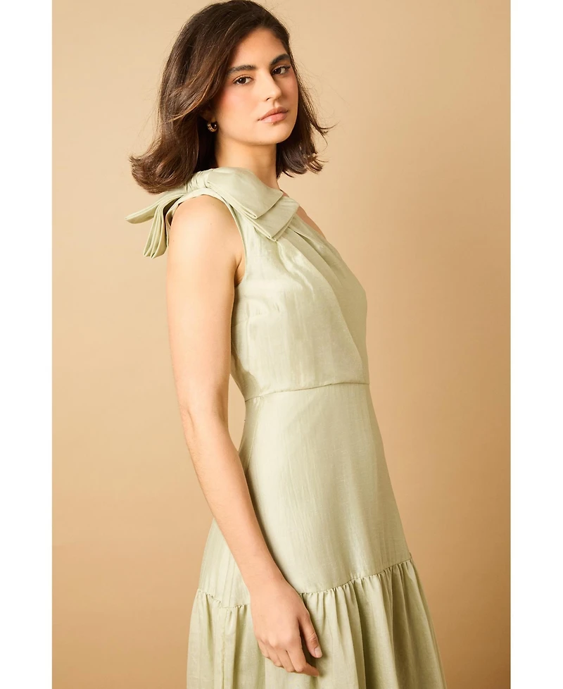 Oasis Bow Shoulder Detail Midi Dress