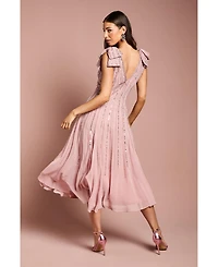 Coast Women's Bow Shoulder Embellished Midi Dress