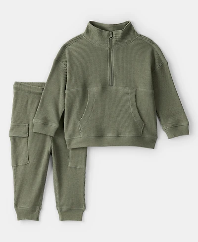 Carter's Baby Boys 2-Piece Quarter Zip Jacket and Jogger Pants Set