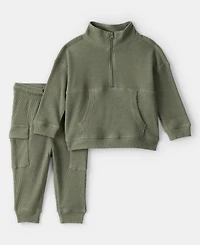 Carter's Baby Boys 2-Piece Quarter Zip Jacket and Jogger Pants Set