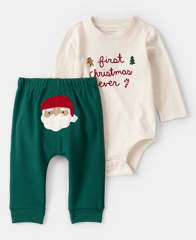 Carter's Baby Boys or Girls First Christmas Ever Bodysuit and Pants, 2-Piece Set