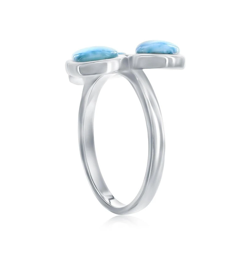 Caribbean Treasures Sterling Silver, Multi Irregular-Shaped Larimar Ring