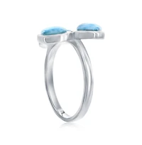 Caribbean Treasures Sterling Silver, Multi Irregular-Shaped Larimar Ring