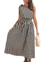 Women's Cafe Date Striped Maxi Beach Dress