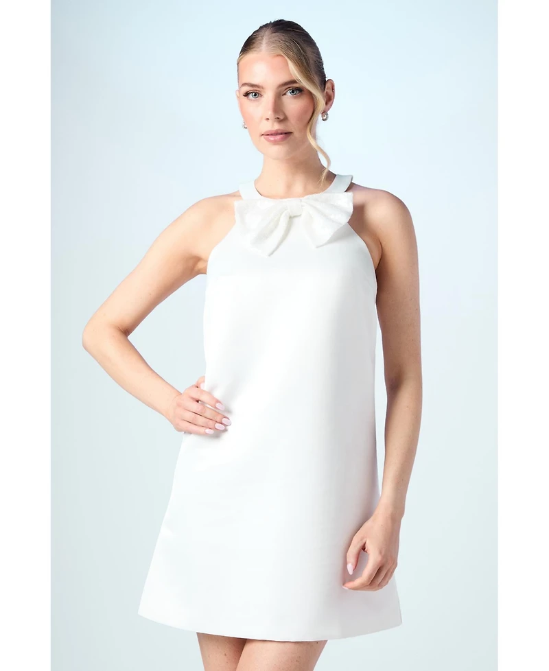 Coast Women's Sequin Bow Shift Bridal Mini Dress