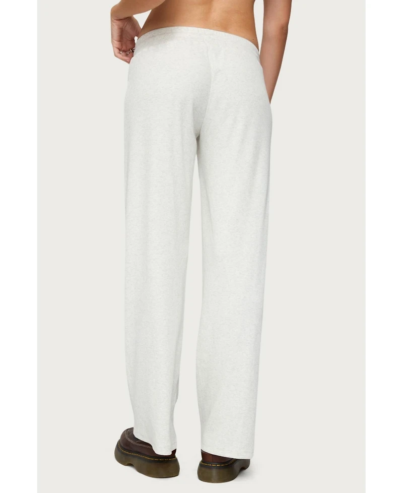 Edikted Women's Cicilia Straight Leg Ribbed Pants