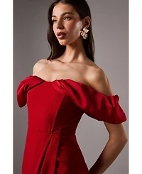 Coast Volume Sleeve Corset Column Maxi Dress