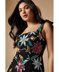 Oasis Floral Embellished Split Midi Dress