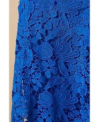 Oasis Women's Floral Lace V Neck Midi Dress