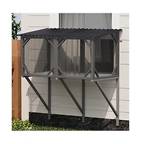 Zeus & Ruta 43.3" Outdoor Cat Window Box with Bug-Proof Net