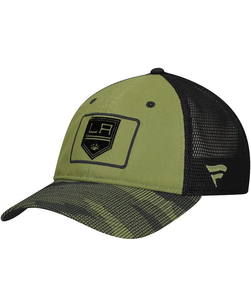 Fanatics Men's Olive Los Angeles Kings Military Appreciation Trucker Adjustable Hat