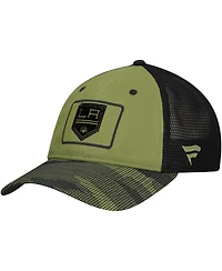 Fanatics Men's Olive Los Angeles Kings Military Appreciation Trucker Adjustable Hat