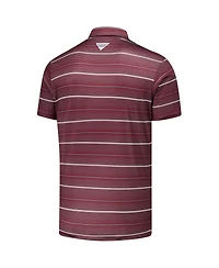Columbia Men's Maroon Texas A&M Aggies Pfg Super Terminal Tackle Omni-Shade Stripe Polo Shirt