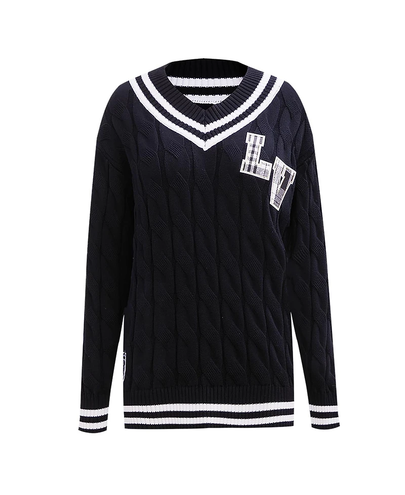 Pro Standard Women's Black Las Vegas Raiders Prep V-Neck Pullover Sweater