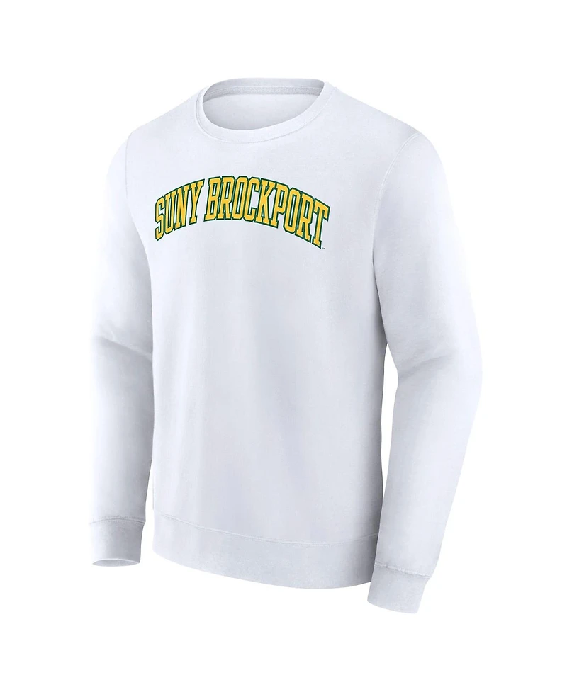 Fanatics Men's White Suny Brockport Golden Eagles Short Name Pullover Sweatshirt