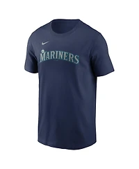 Nike Men's Cal Raleigh Navy Seattle Mariners Fuse Name Number T-Shirt