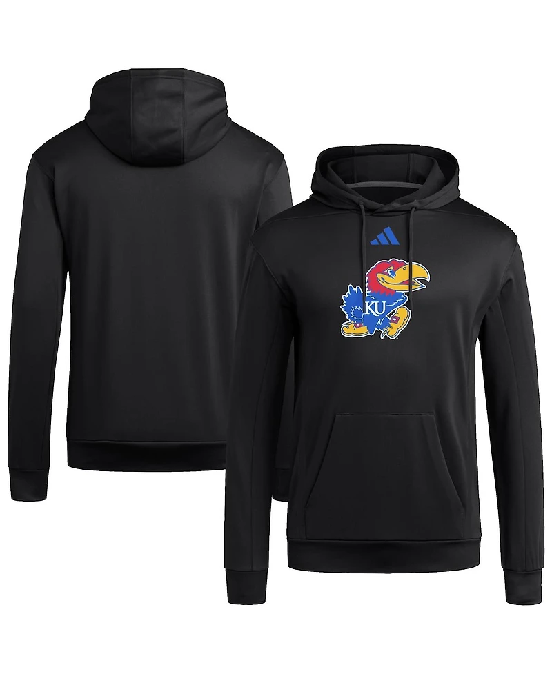 Adidas Men's Black Kansas Jayhawks Locker Logo Fleece Pullover Hoodie