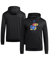 Adidas Men's Black Kansas Jayhawks Locker Logo Fleece Pullover Hoodie