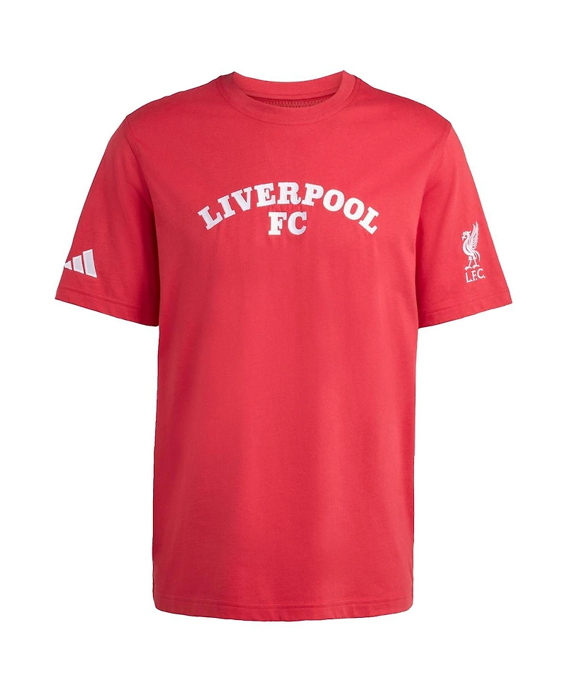 Adidas Men's Red Liverpool Wordmark T-shirt