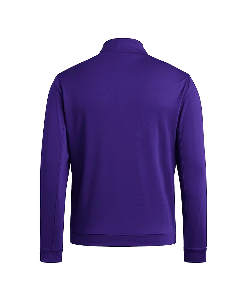 Adidas Men's Purple Washington Huskies Elevated Tri-Blend Quarter-Zip Pullover Sweatshirt
