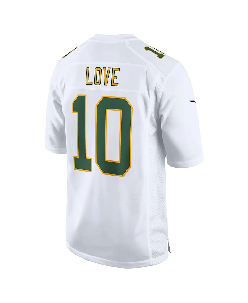 Men's Nike Jordan Love White Green Bay Packers Fashion Game Jersey