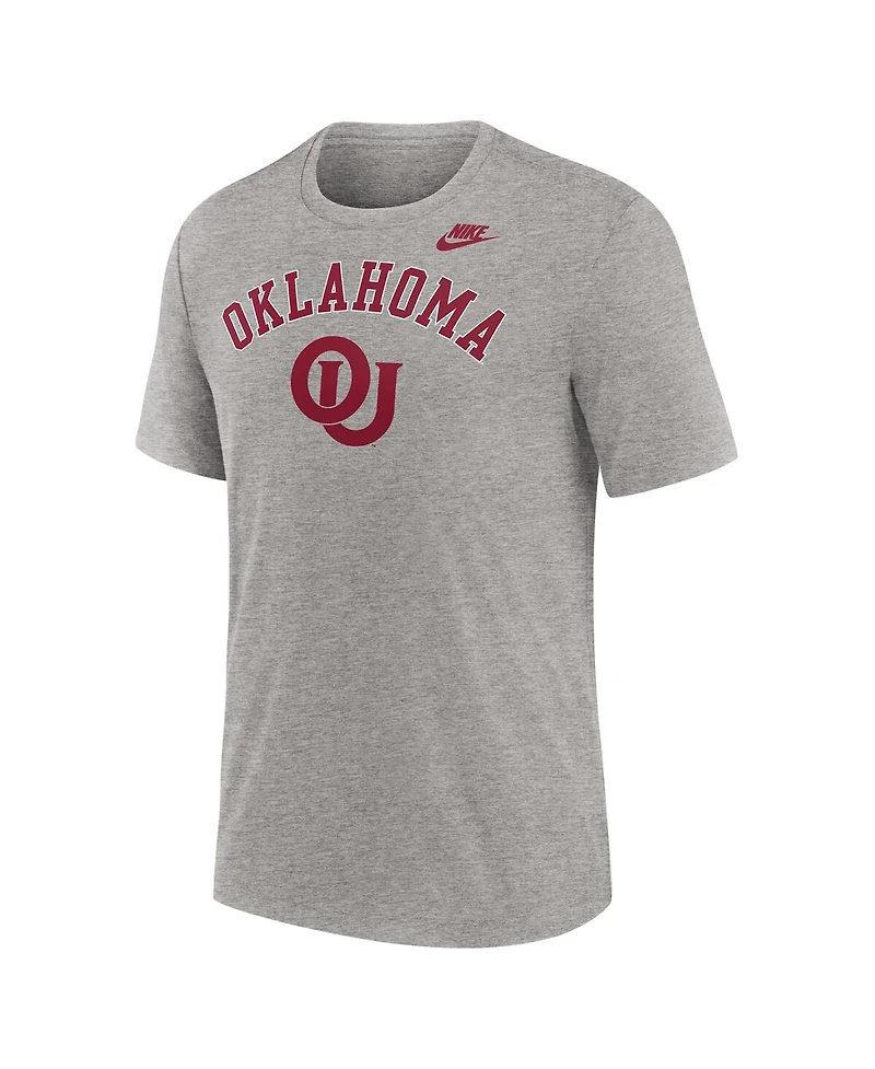 Nike Men's Heather Gray Oklahoma Sooners Legacy Arch Tri-Blend T-Shirt