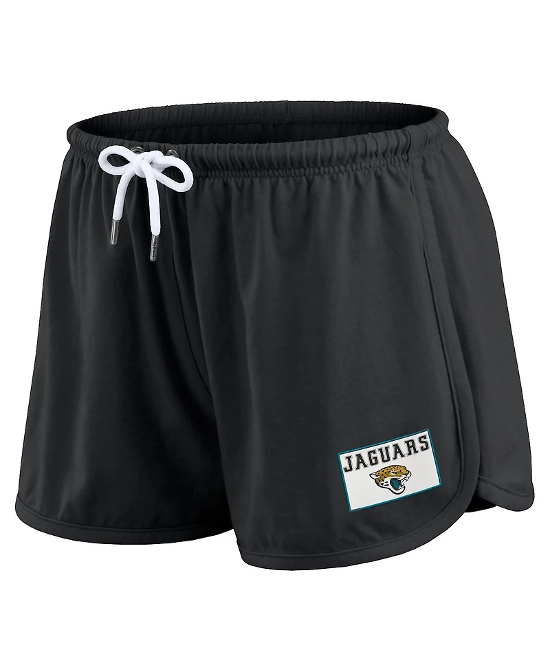 Wear by Erin Andrews Women's 2-Piece Black Jacksonville Jaguars Heavy Rugby Jersey Long Sleeve T-Shirt and Shorts Lounge Set