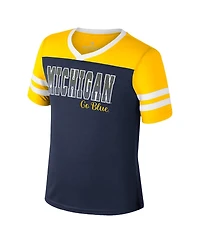 Colosseum Big Girls Navy Michigan Wolverines Space Opera T-Shirt