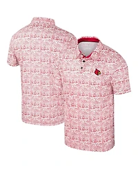 Colosseum Men's Red Louisville Cardinals It's Time Allover Print Polo Shirt