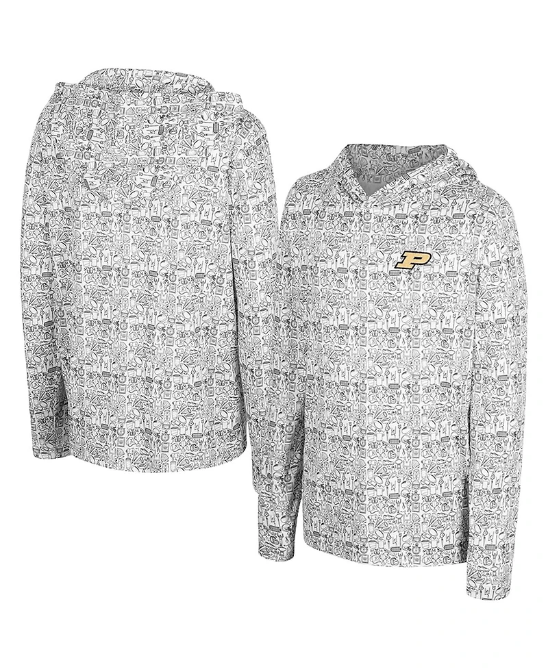 Colosseum Big Boys and Girls Black Purdue Boilermakers All-Over Print Hoodie