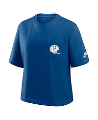 Nike Women's Royal Indianapolis Colts Rewind Pocket Boxy T-Shirt