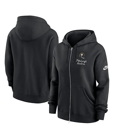 Nike Women's Black Pittsburgh Steelers Phoenix Rewind Full-Zip Hoodie