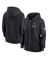 Nike Women's Black Pittsburgh Steelers Phoenix Rewind Full-Zip Hoodie