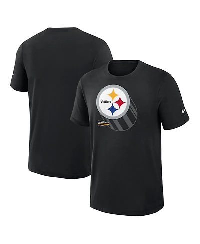 Nike Men's Black Pittsburgh Steelers Left End Run Slub Performance T-Shirt