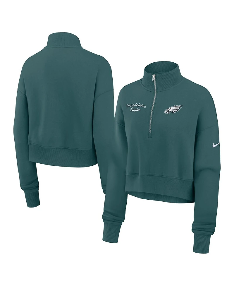 Nike Women's Midnight Green Philadelphia Eagles Primetime Phoenix Half-Zip Sweatshirt