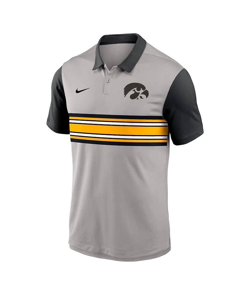 Nike Men's Gray/Black Iowa Hawkeyes Vapor Performance Polo Shirt
