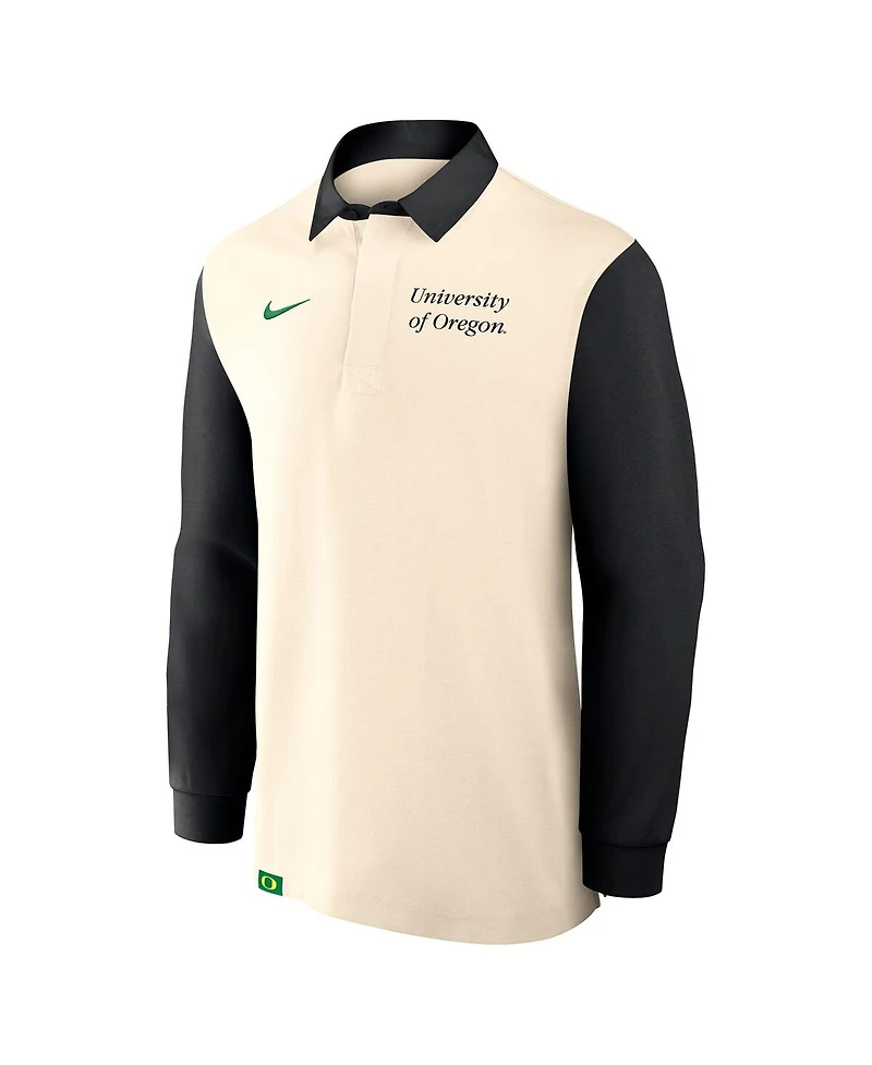 Nike Men's Tan/Black Oregon Ducks Rugby Long Sleeve Shirt