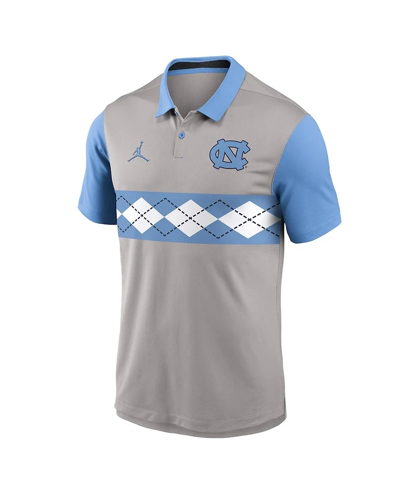 Jordan Men's Gray/Carolina Blue North Carolina Tar Heels Vapor Performance Polo Shirt