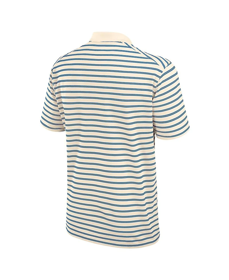Jordan Men's Tan/Blue Ucla Bruins Striped Primary Logo Performance Polo Shirt
