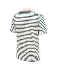 Jordan Men's Tan/Blue Ucla Bruins Striped Primary Logo Performance Polo Shirt