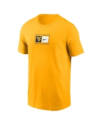 Nike Men's Gold West Virginia Mountaineers Campus Logo Swoosh T-Shirt