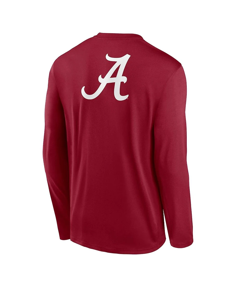 Nike Men's Crimson Alabama Tide Primetime Campus 2-Hit Legend Long Sleeve T-Shirt