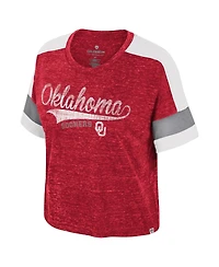 Colosseum Women's Crimson Oklahoma Sooners Color Block Scoop Neck T-Shirt