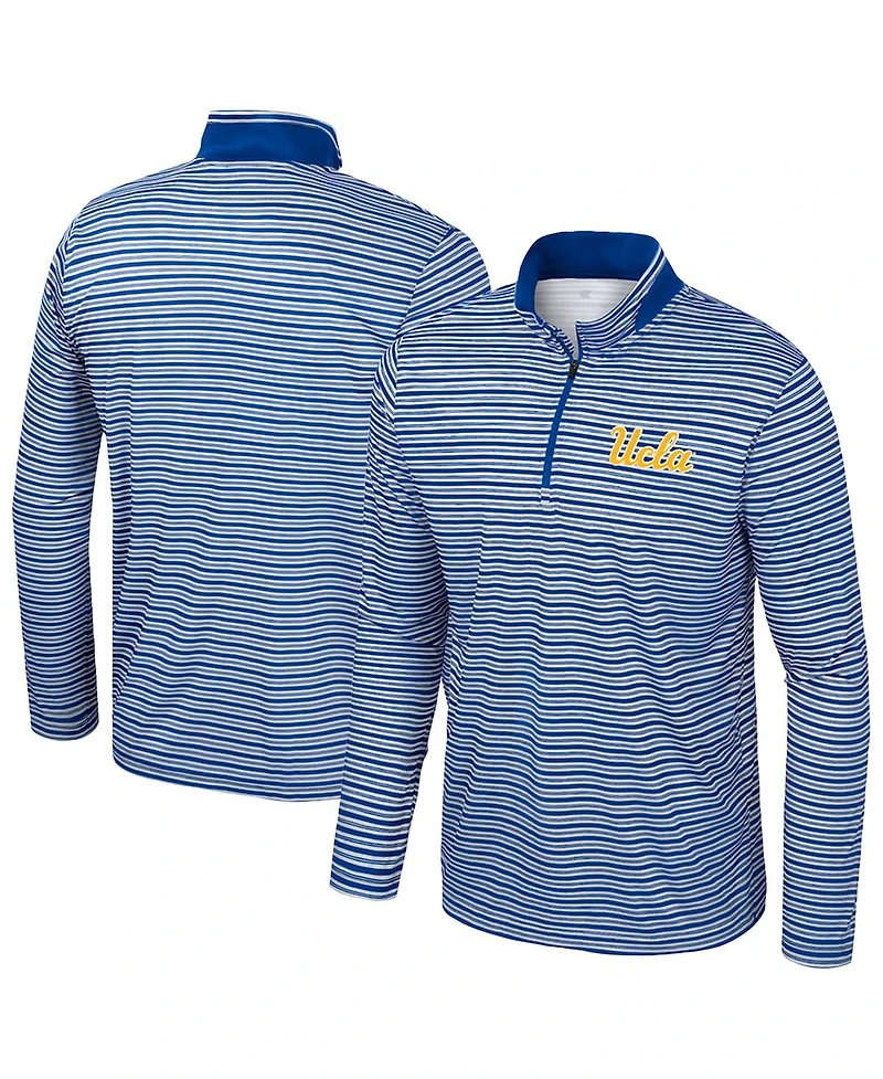 Colosseum Men's Blue Ucla Bruins Striped Quarter-Zip Sweatshirt
